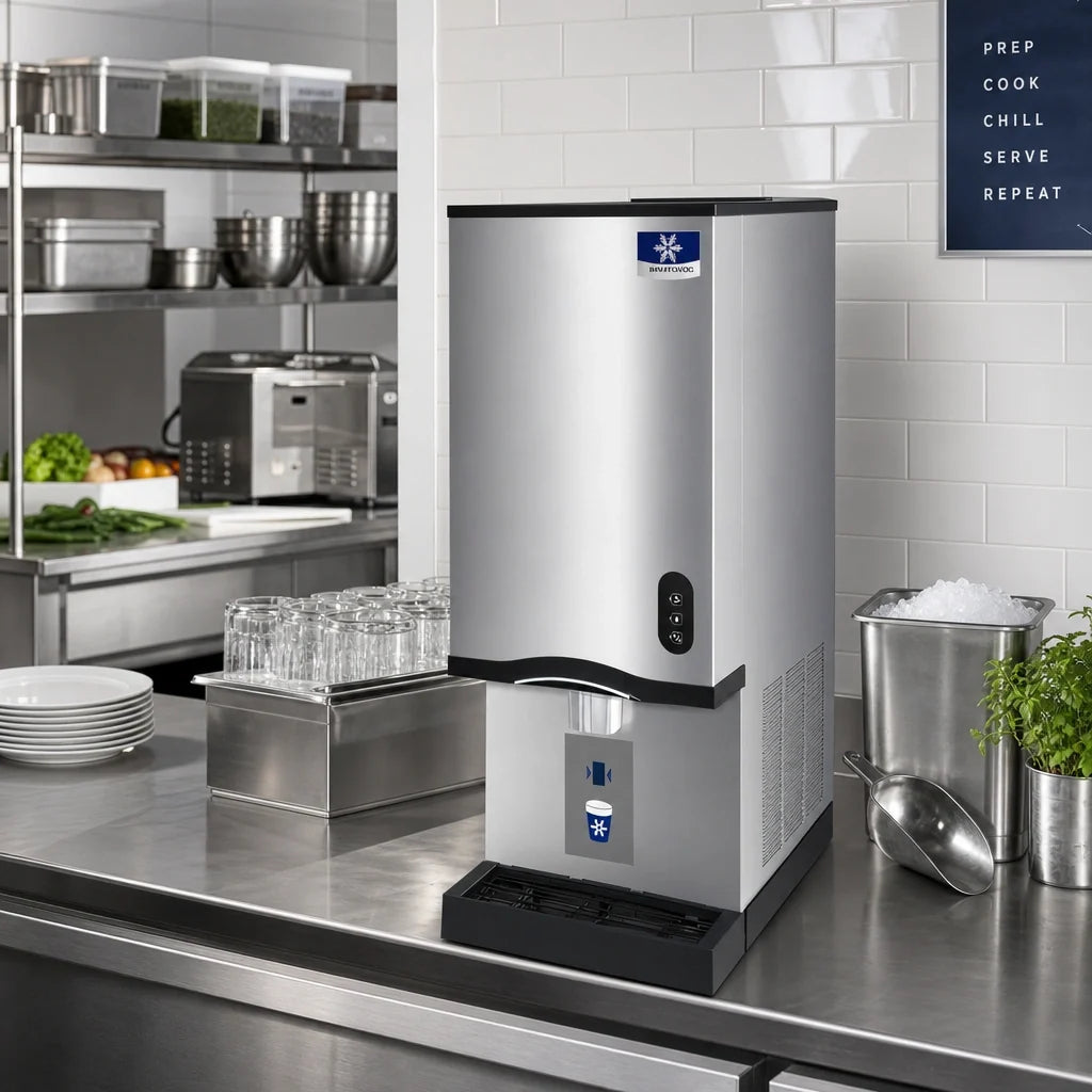 Manitowoc CNF0202A Countertop Nugget Ice Maker and Water Dispenser, Air-Cooled, 315 lb/Day, 20 lb Bin